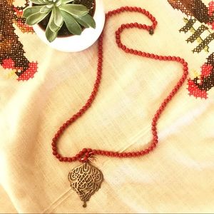 Boho Chic {Lucky Brand} Red Beaded Necklace